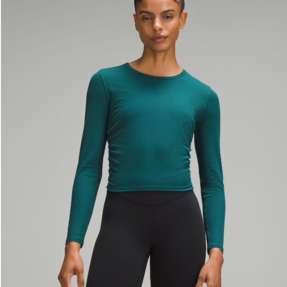Lululemon All it Takes Ribbed Nulu Long Sleve in Storm Teal
